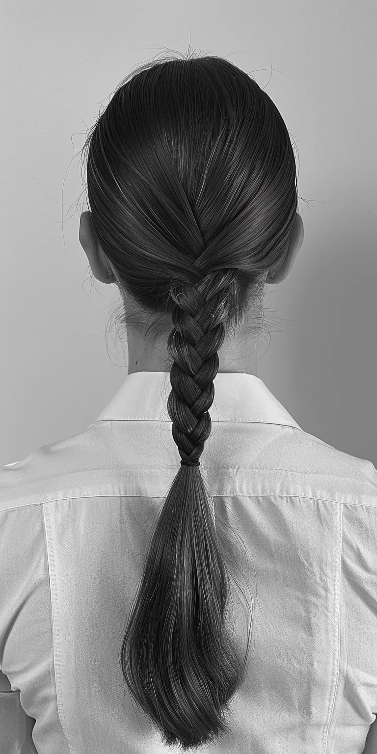 slick back ponytail French braid, Braid, twist, Waterfall braids, Milkmaid braid