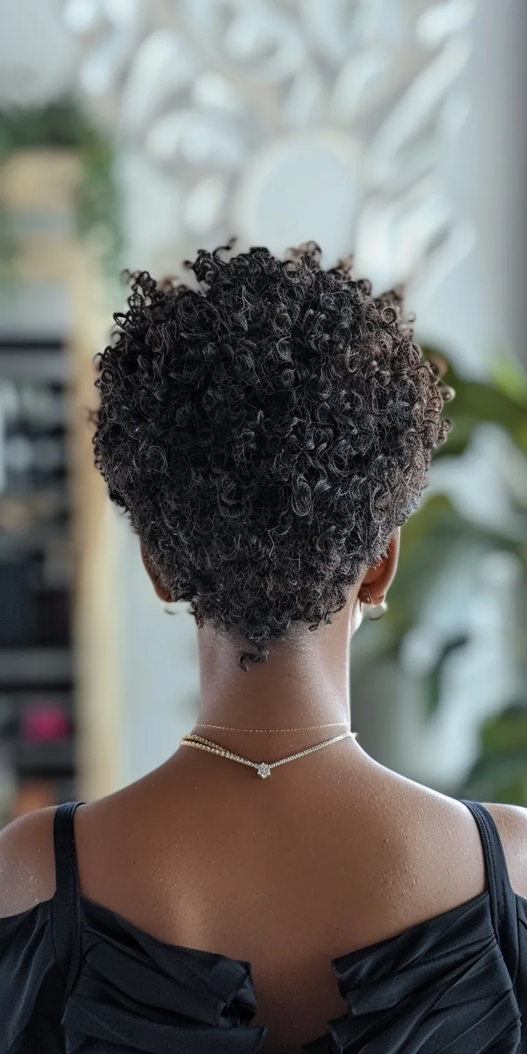 big chop hairstyles Digital perm, Afro puffs, Kinky hair, Short brush cut, Asymmetric cut