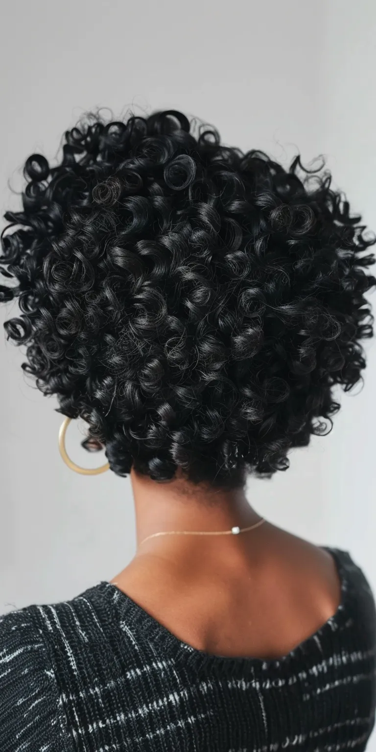 short curly hairstyles Kinky hair, Digital perm, Jheri curl, Afro puffs, Asymmetric cut