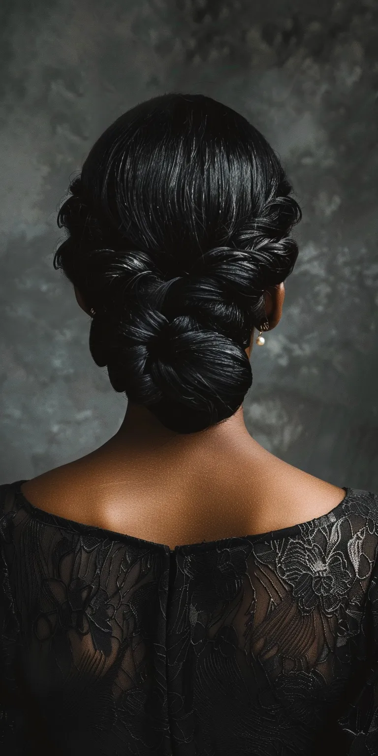 side bun hairstyle Finger wave, Updo, Chignon, French twist, Historical Christian hairstyles