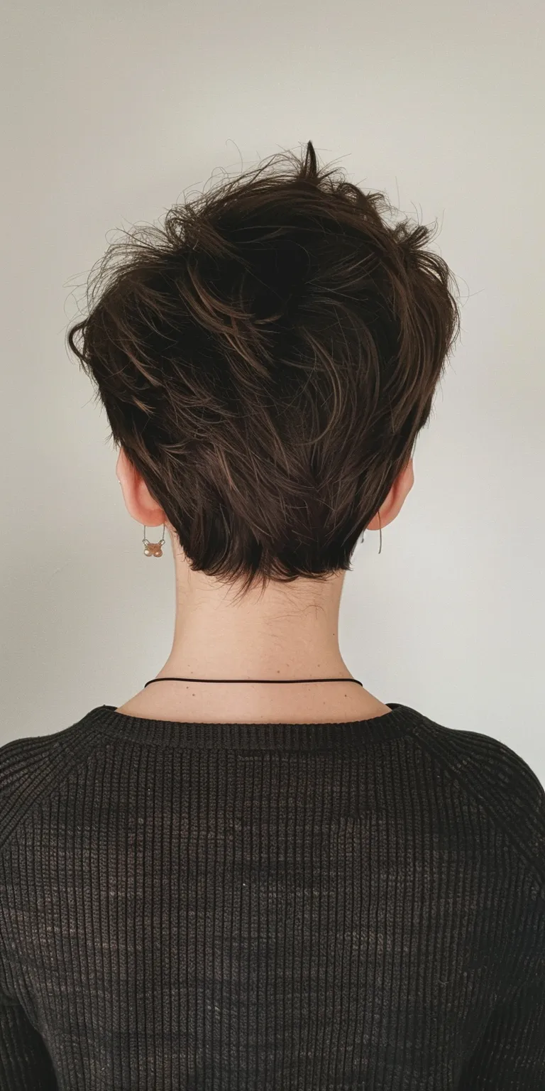 ideas for short hair styles Asymmetric cut, Short brush Pixie Chignon, Butterfly haircut