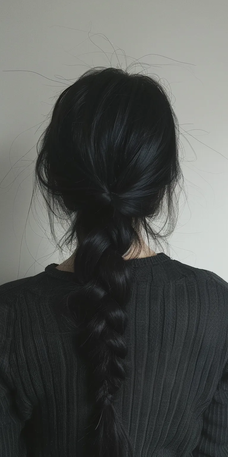 emo hairstyle French braid, Milkmaid Braid, Chignon, twist