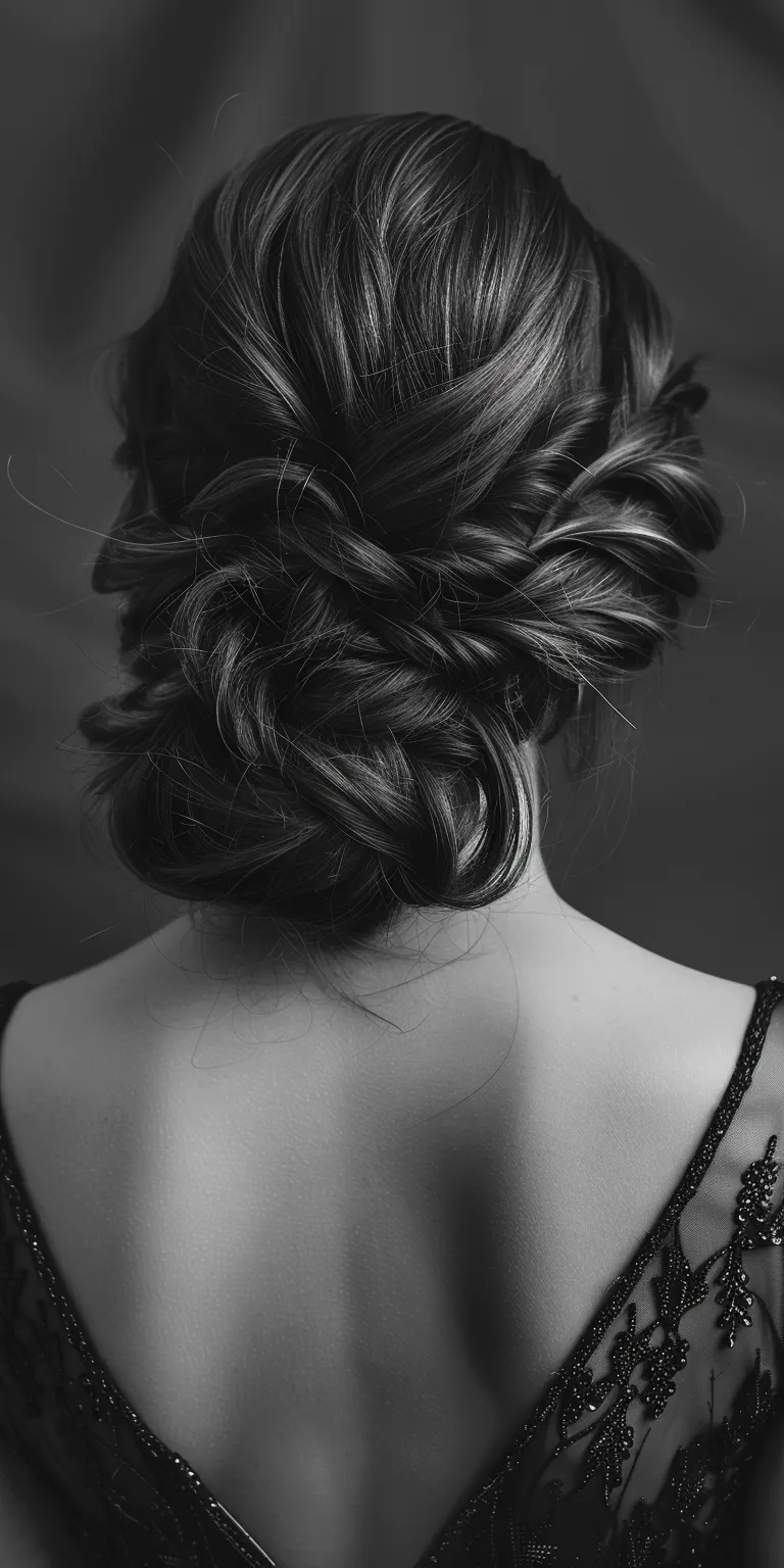 formal hair styles Chignon, Updo, Milkmaid braid, French Waterfall braids