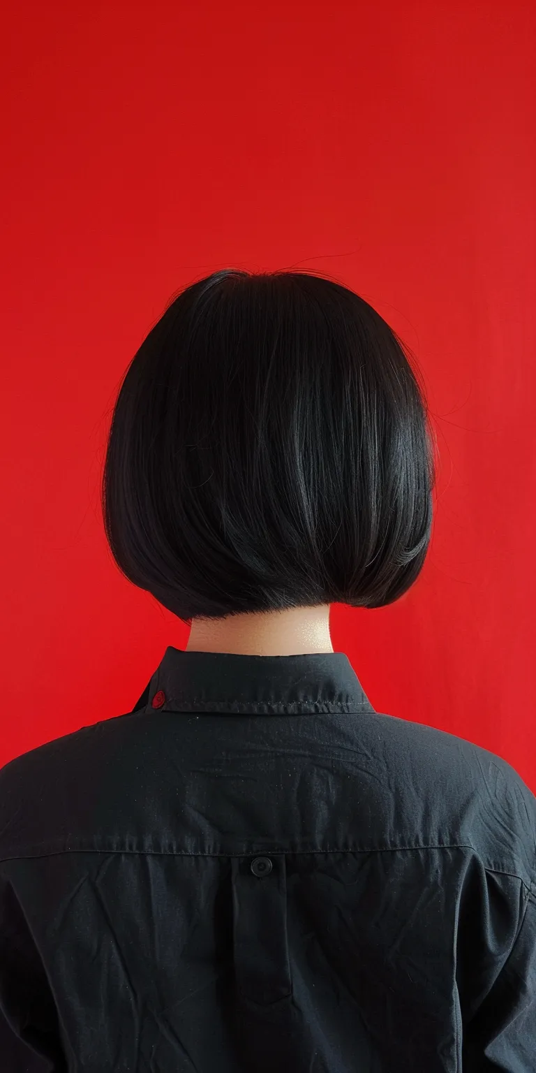 korean short hairstyle Bob cut, Asymmetric Japanese women's hairstyles, Short brush Professional cut