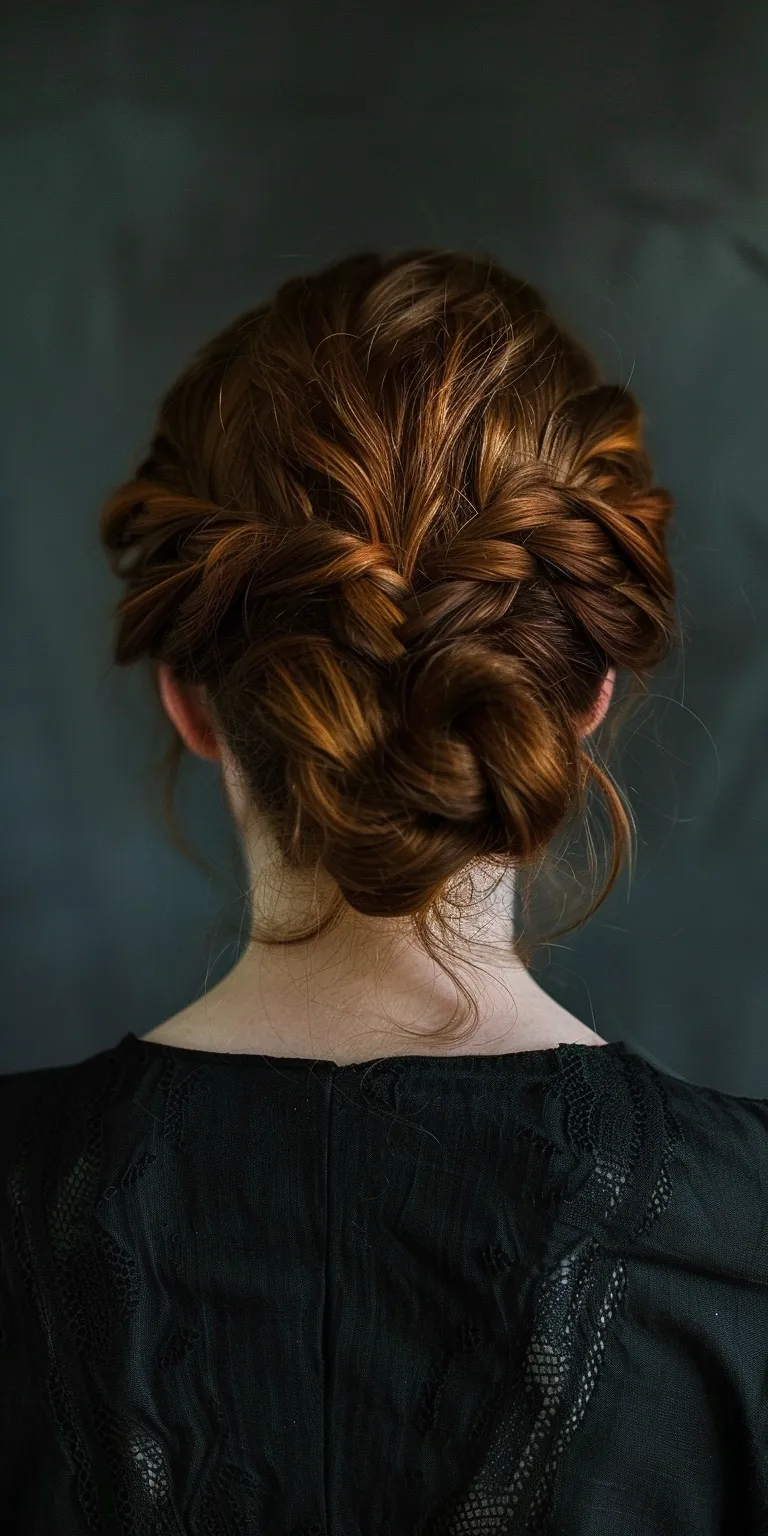 types of hair styles Updo, Milkmaid braid, Chignon, French twist