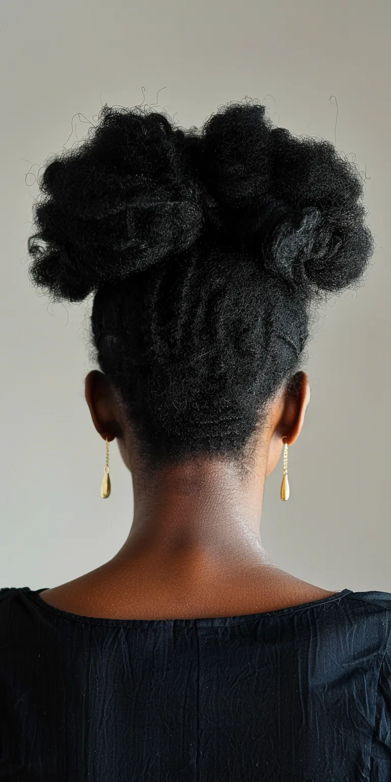 natural hair styles Kinky hair, Afro puffs, Chignon, French twist, Hair twists