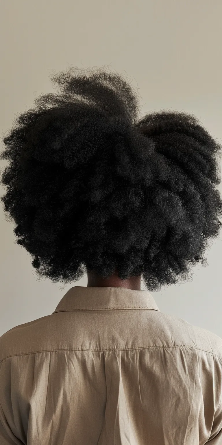 afro hair styles Afro puffs, Kinky hair, Digital perm, Pompadour, Jheri curl