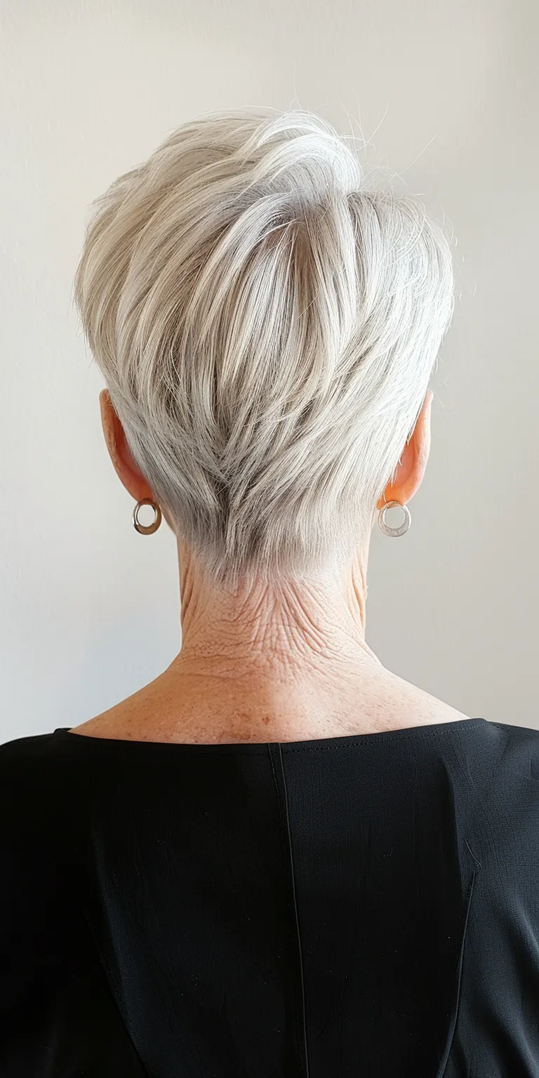 short haircuts for older women Asymmetric cut, Short brush Pompadour, Tonsure, Pixie cut