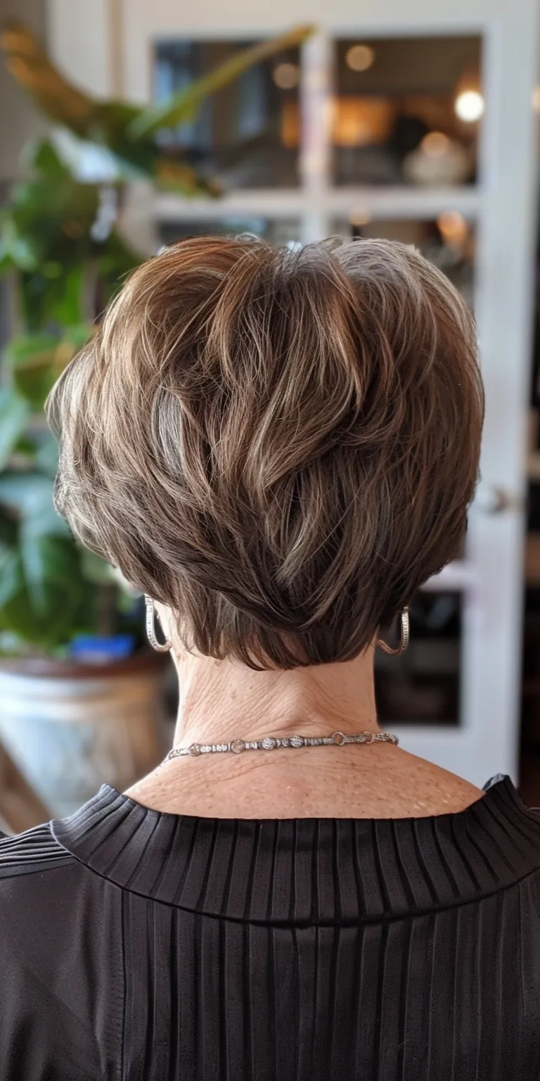 short layered haircuts for women Short brush cut, Digital perm, Asymmetric Professional French twist