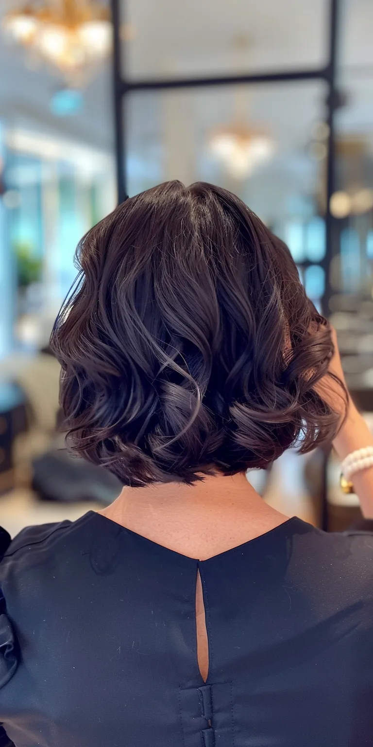 wavy bob Bob cut, Asymmetric Digital perm, Professional Finger wave