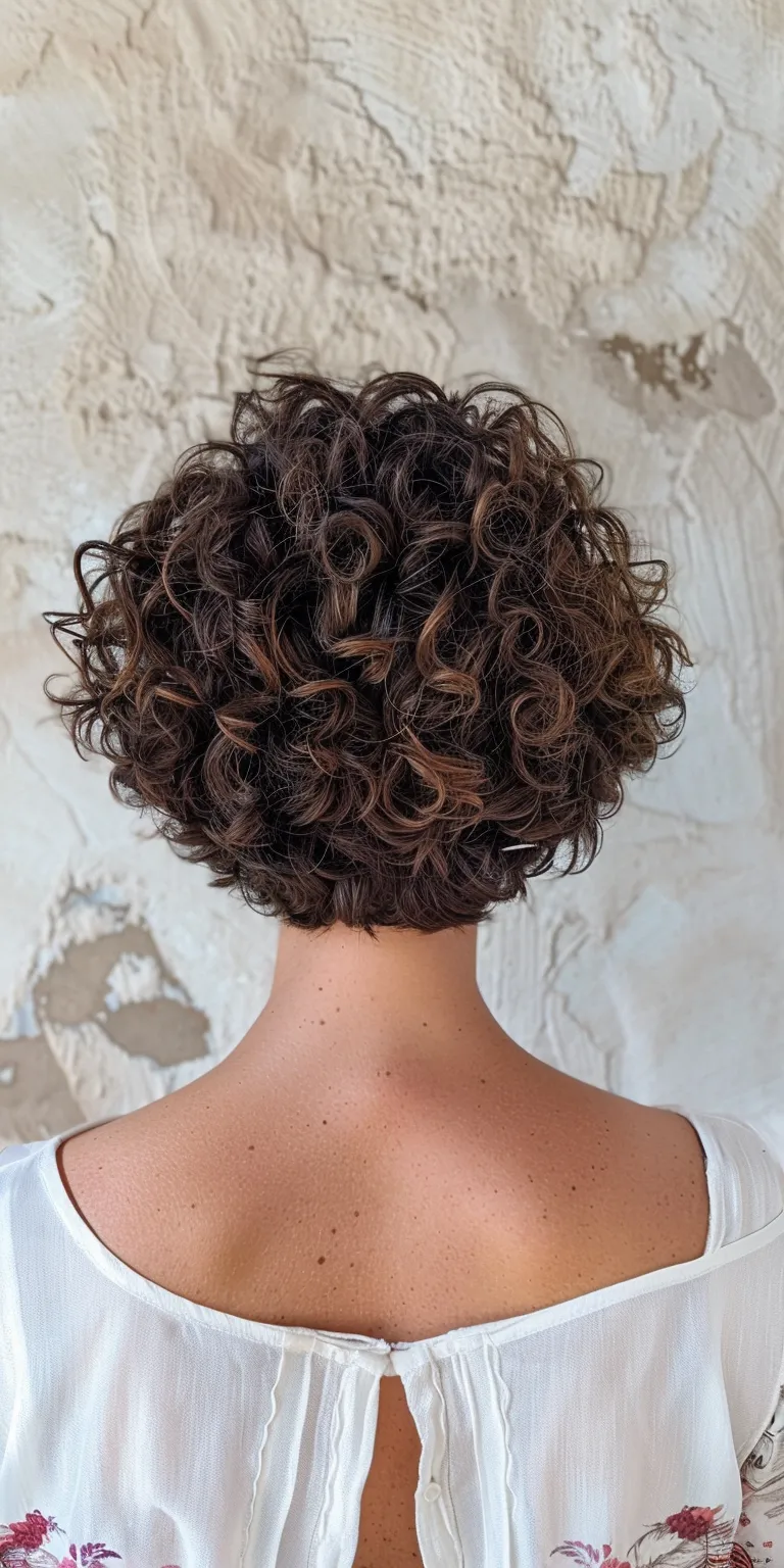 hair styles for short curly Digital perm, Asymmetric cut, Updo, French twist, Ringlets