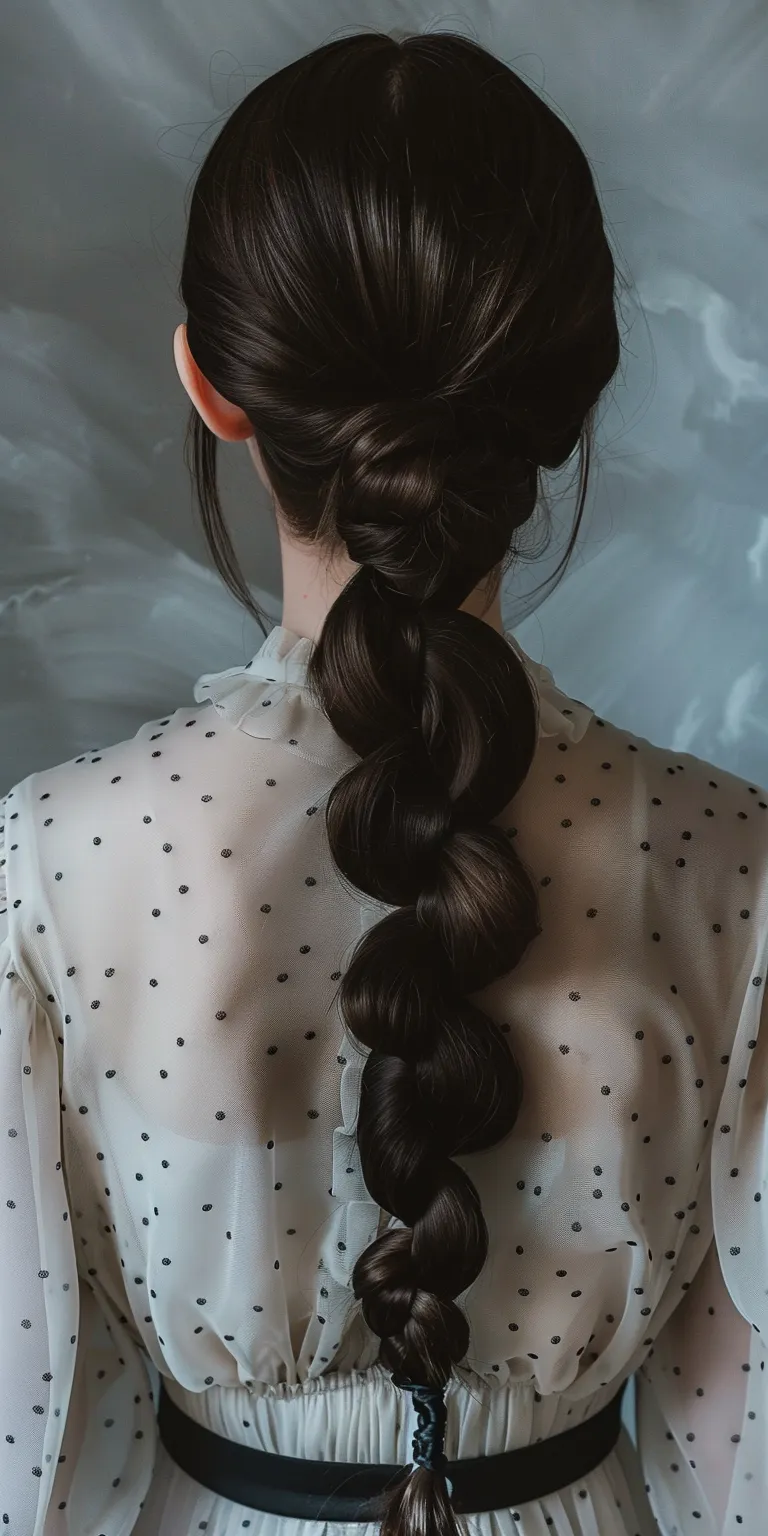 bubble ponytail Milkmaid braid, Updo, Chignon, French twist