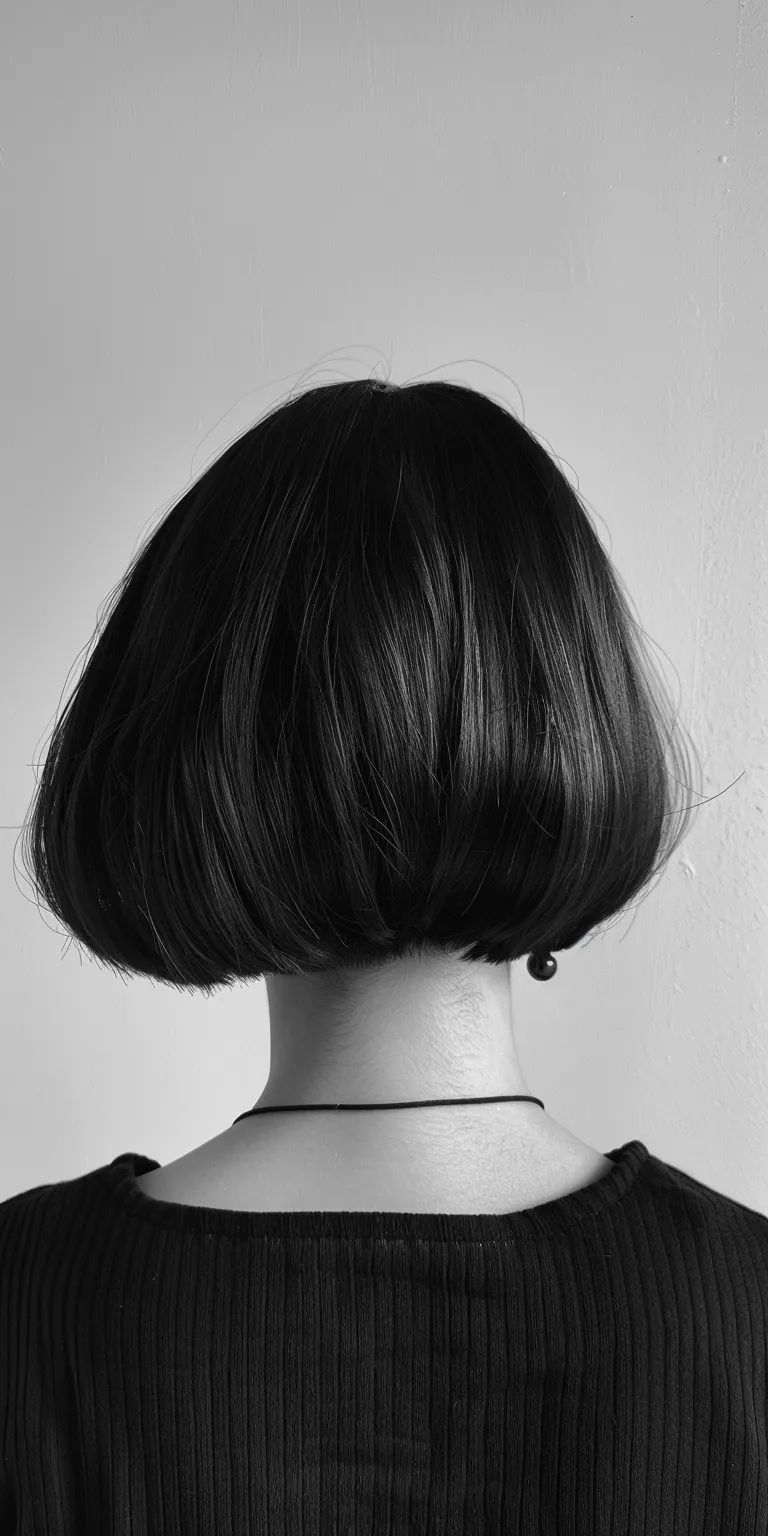 short bob with fringe Asymmetric cut, Bob Chignon, Butterfly haircut, Tonsure