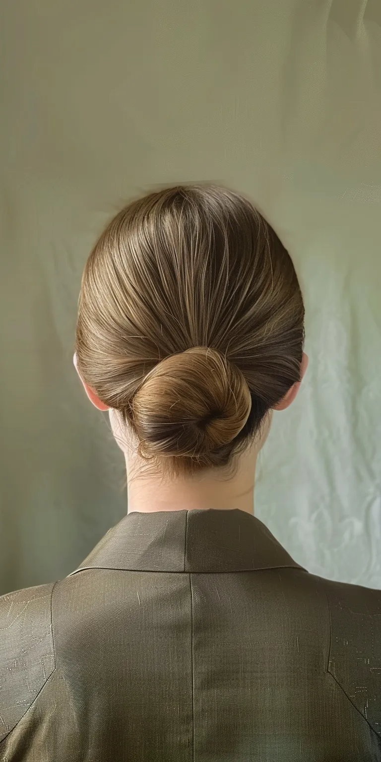 slick back bun Chignon, Updo, French twist, Ballerina bun, Japanese women's hairstyles