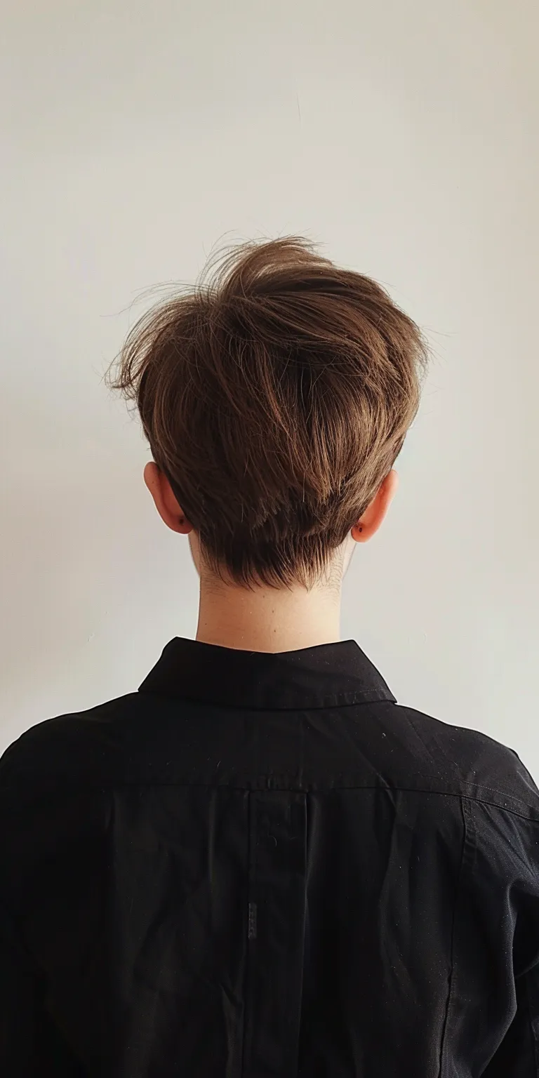 short pixie cuts for women Asymmetric cut, Short brush Chignon, Digital perm, Layered hair