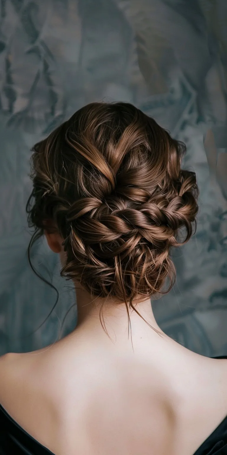 prom hairstyles for short hair Milkmaid braid, French Waterfall braids, Updo, Chignon