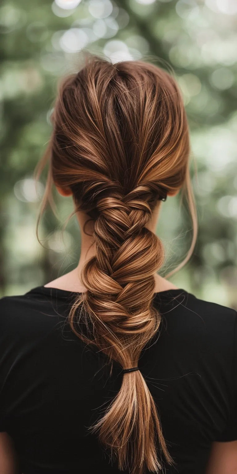 middle part hairstyle French braid, twist, Braid, Chignon, Updo