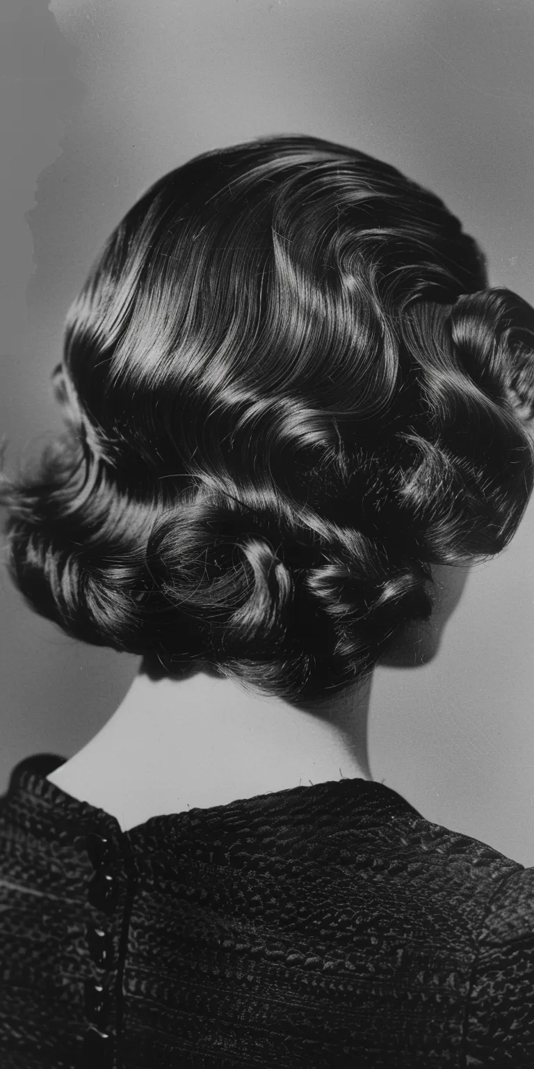 1930s hairstyles Finger wave, Chignon, Milkmaid braid, Updo, Victory rolls