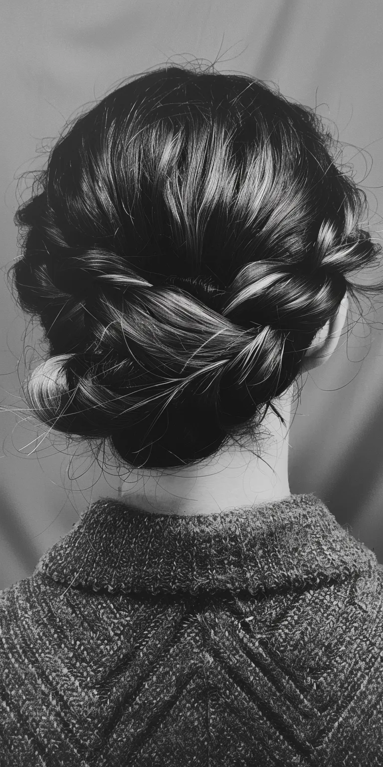 knotless twist Chignon, Updo, Milkmaid braid, French