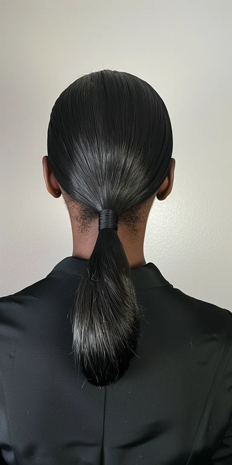 slick back ponytail French twist, Asymmetric cut, Updo, Ponytail, Professional cut