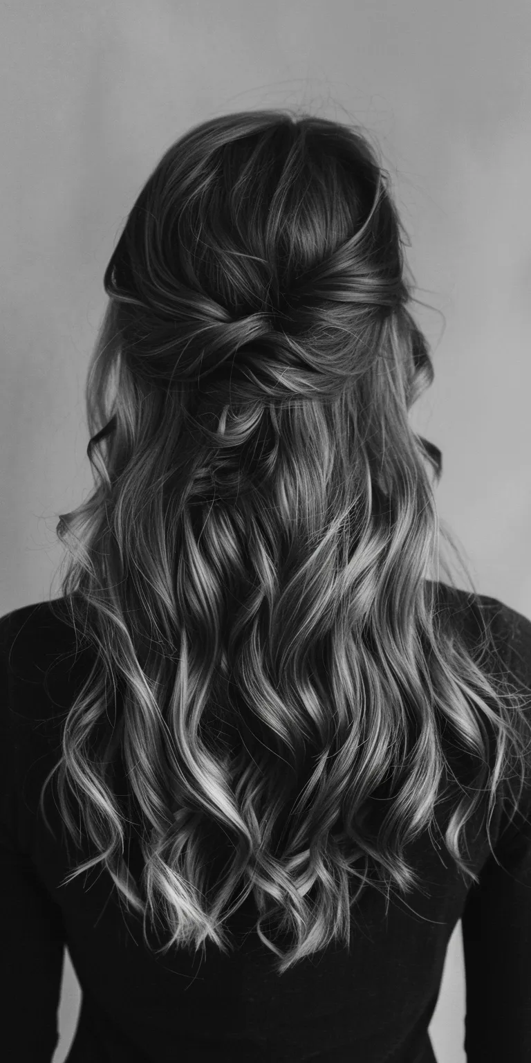 wavy hairstyles Waterfall braids, French braid, Updo, Layered hair, Chignon