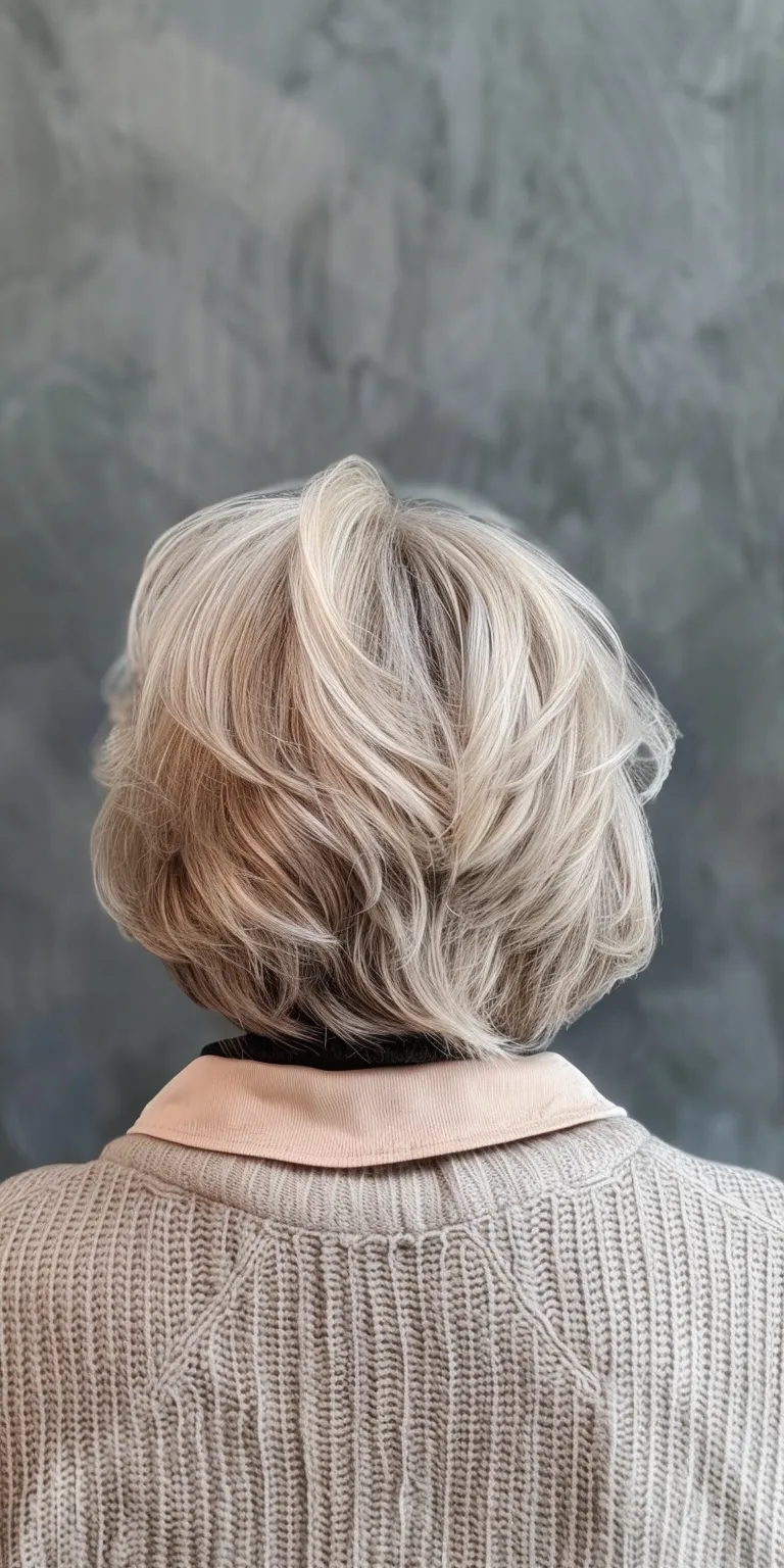 medium haircuts for women Digital perm, Asymmetric cut, Short brush Layered hair, Finger wave