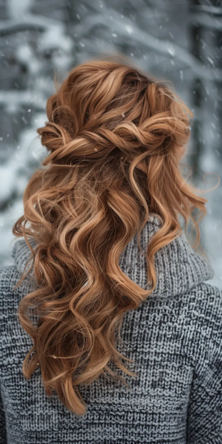 winter hairstyles Layered hair, Waterfall braids, Updo, Ringlets, Digital perm