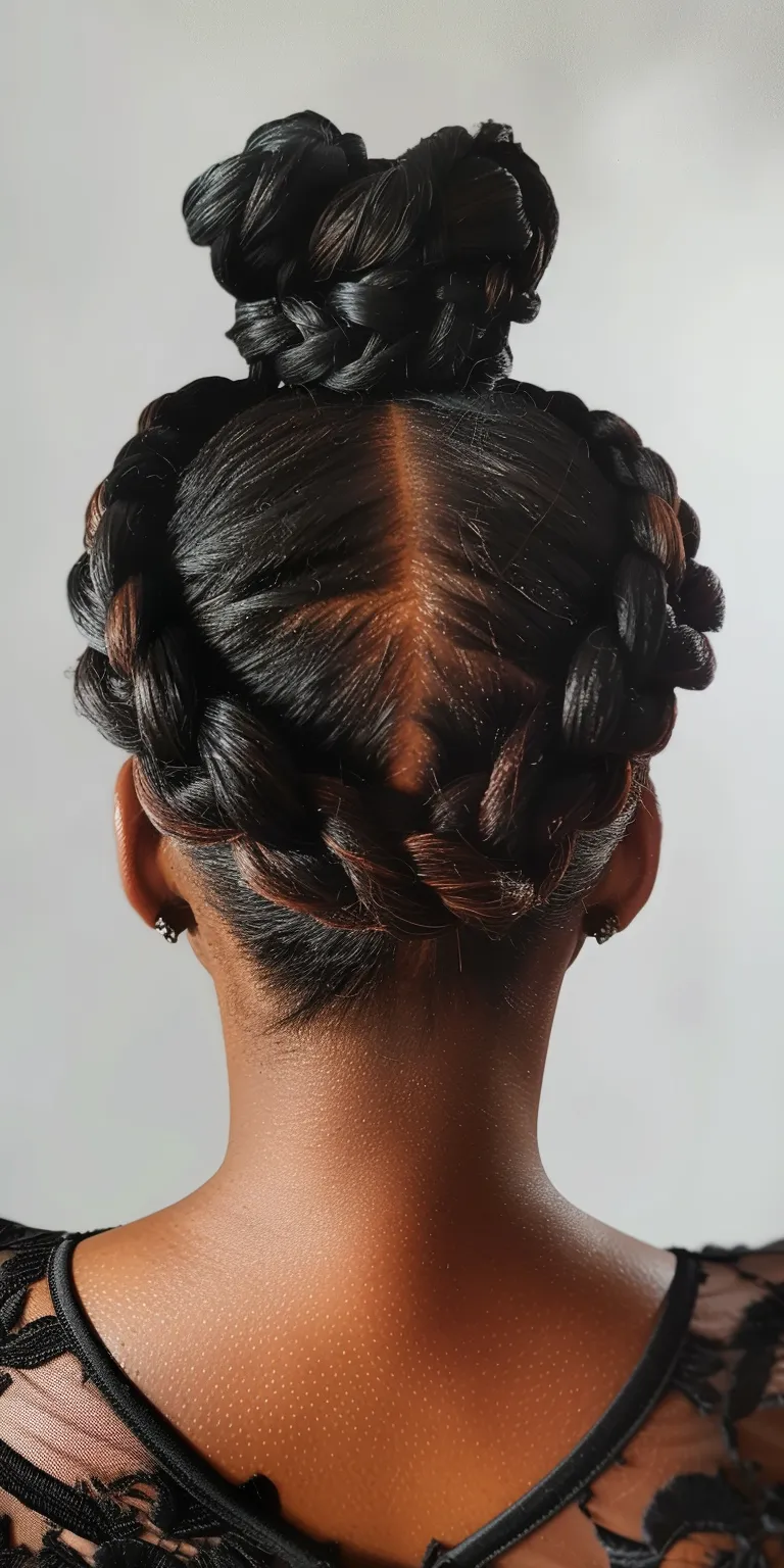 braided updo hairstyles French twist, Finger wave, Chignon, Updo, Milkmaid braid