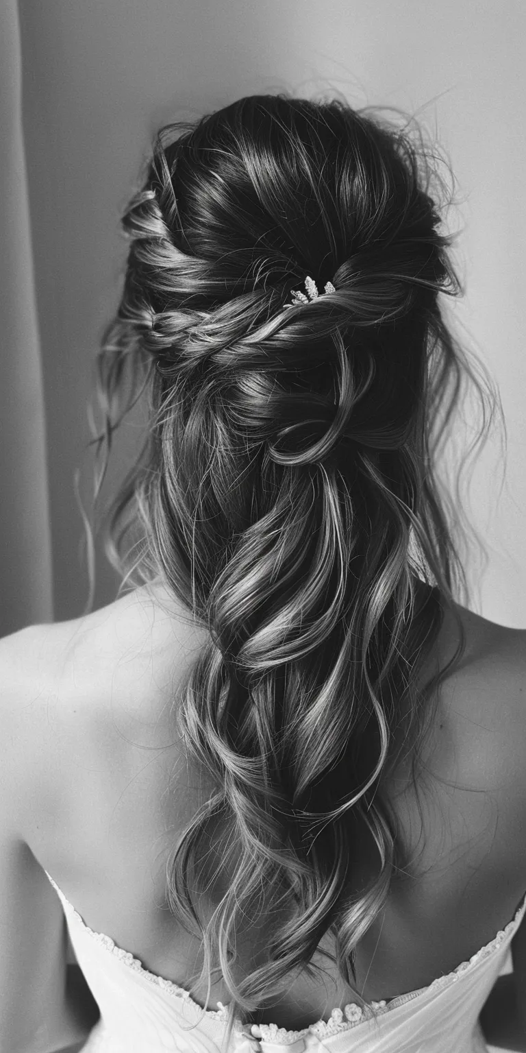 wedding hairstyles for long hair Chignon, Waterfall braids, Updo, Boho French braid