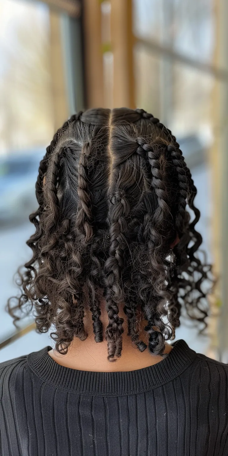 shoulder length knotless braids Waterfall braids, Digital perm, Crochet Hair twists, Boho