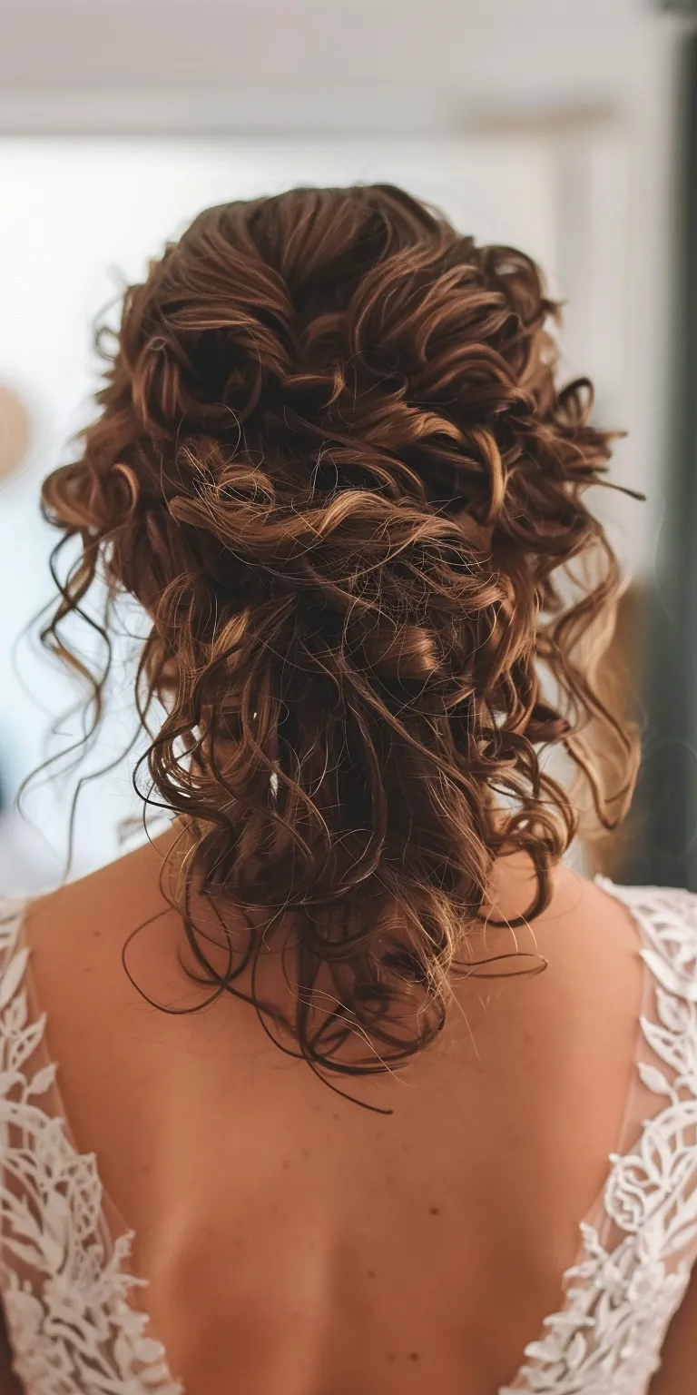 curly hair wedding styles Digital perm, Updo, Ringlets, Curly hair, Kiss curl