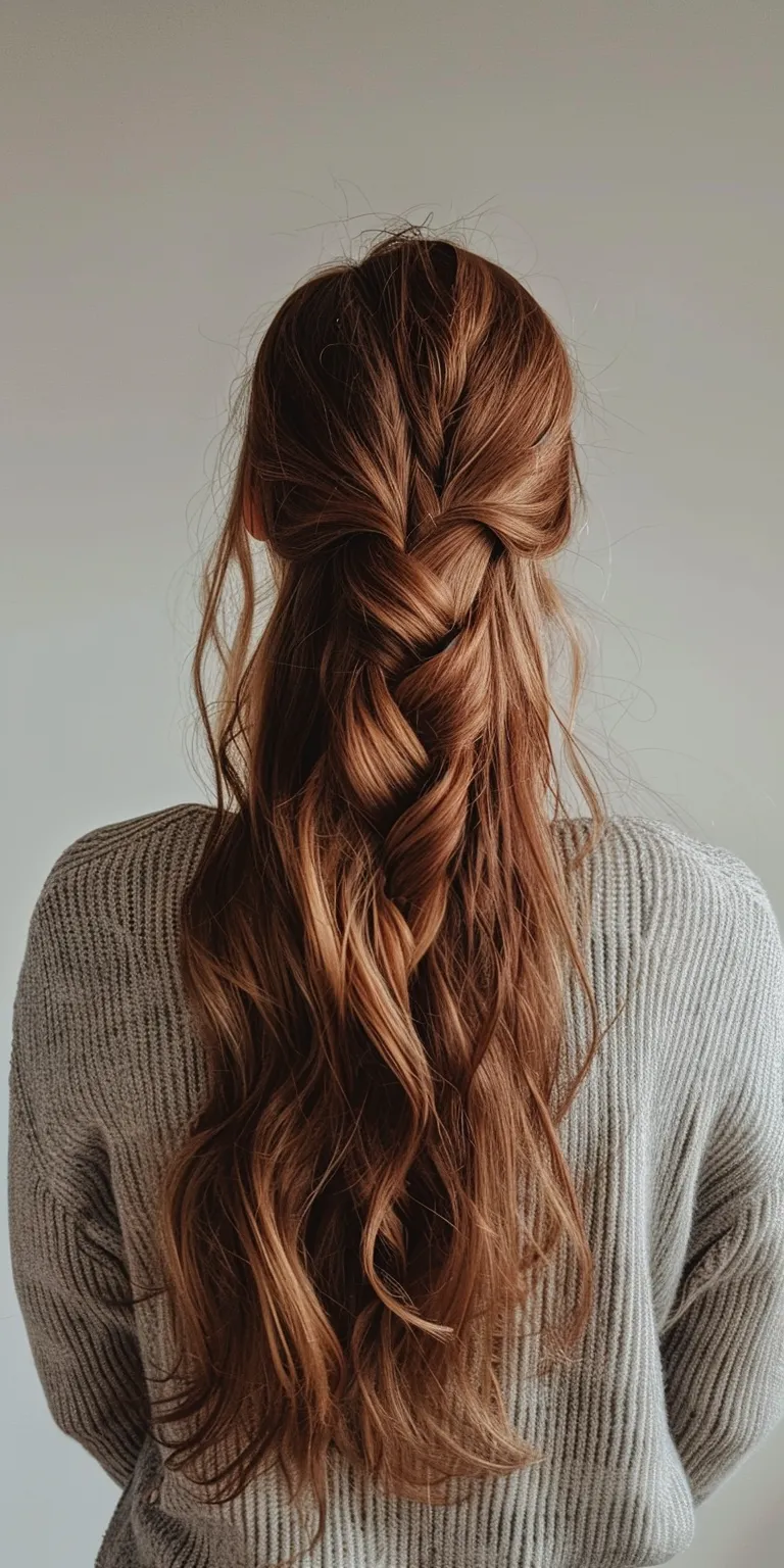 cute hairstyles for long hair Waterfall braids, Braid, Boho French braid, Updo