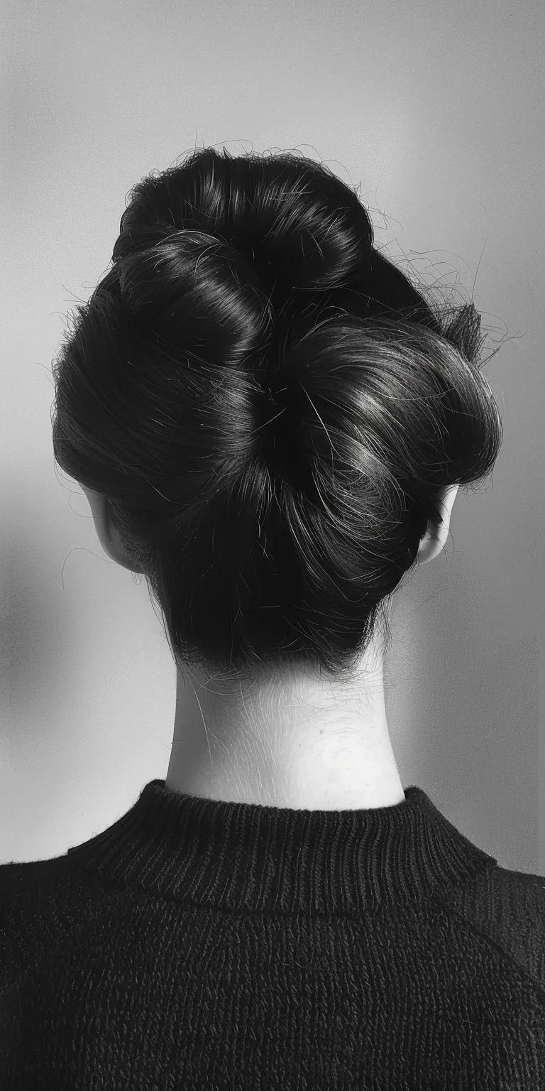 bee hive hair style Chignon, Updo, Japanese women's hairstyles, Ballerina bun, French twist