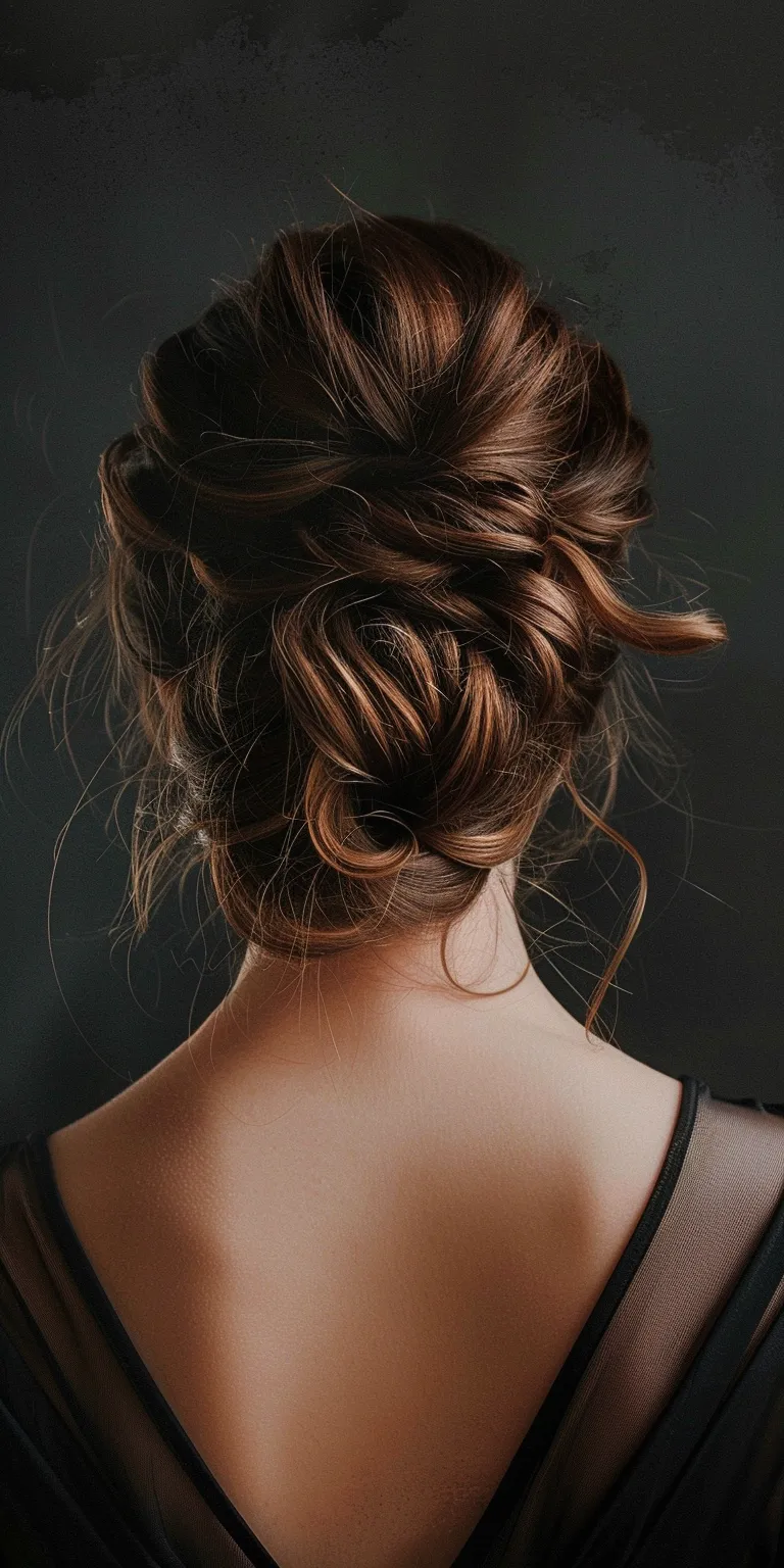 hair bun styles Chignon, Updo, Ballerina bun, French twist, braid