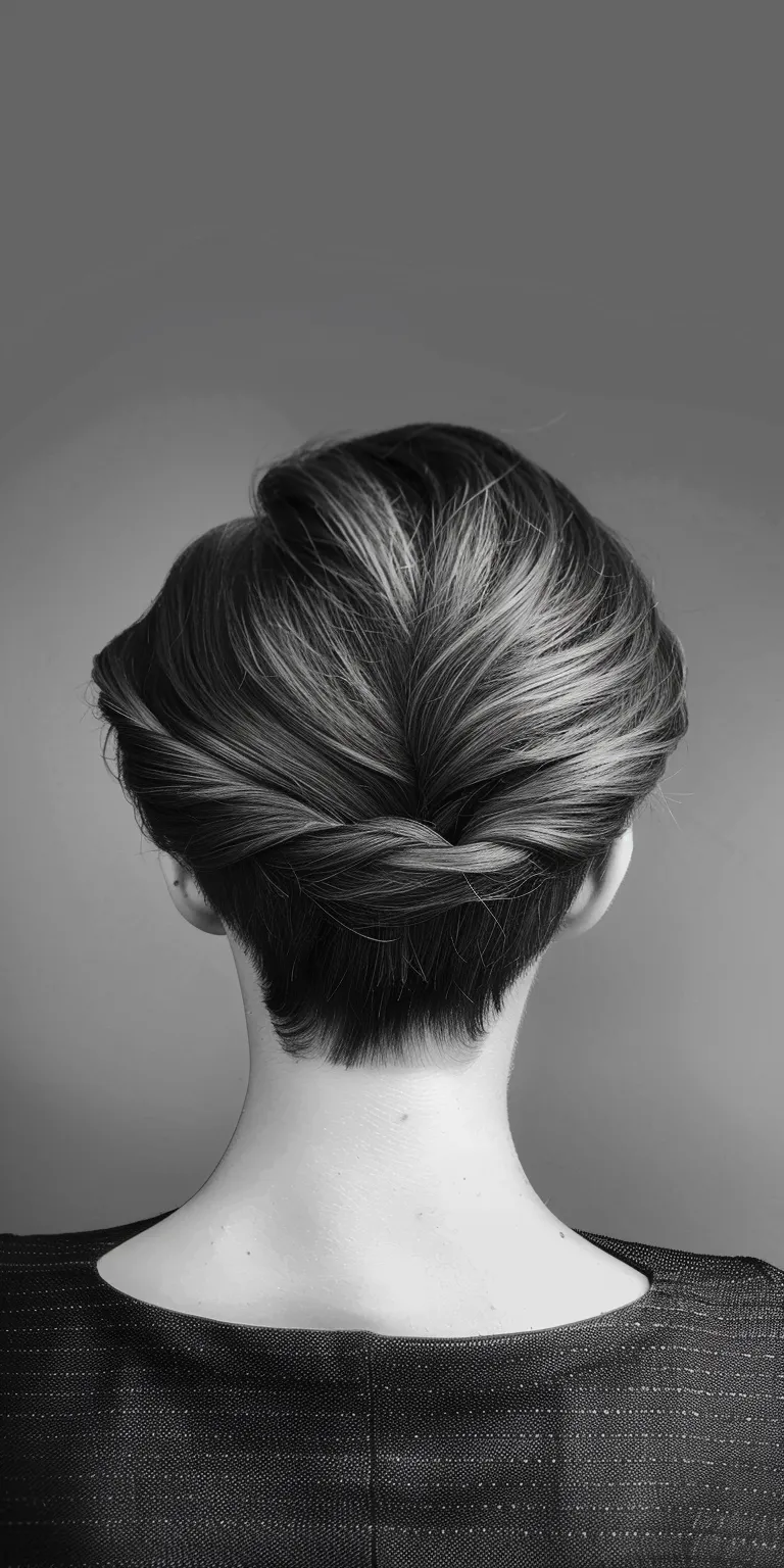 different hair styles Chignon, Updo, French twist, Milkmaid braid, braid