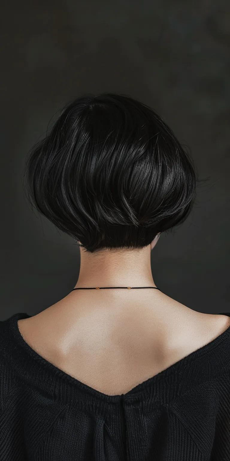 short black hairstyles Asymmetric cut, Japanese women's hairstyles, Chignon, Pixie Tonsure