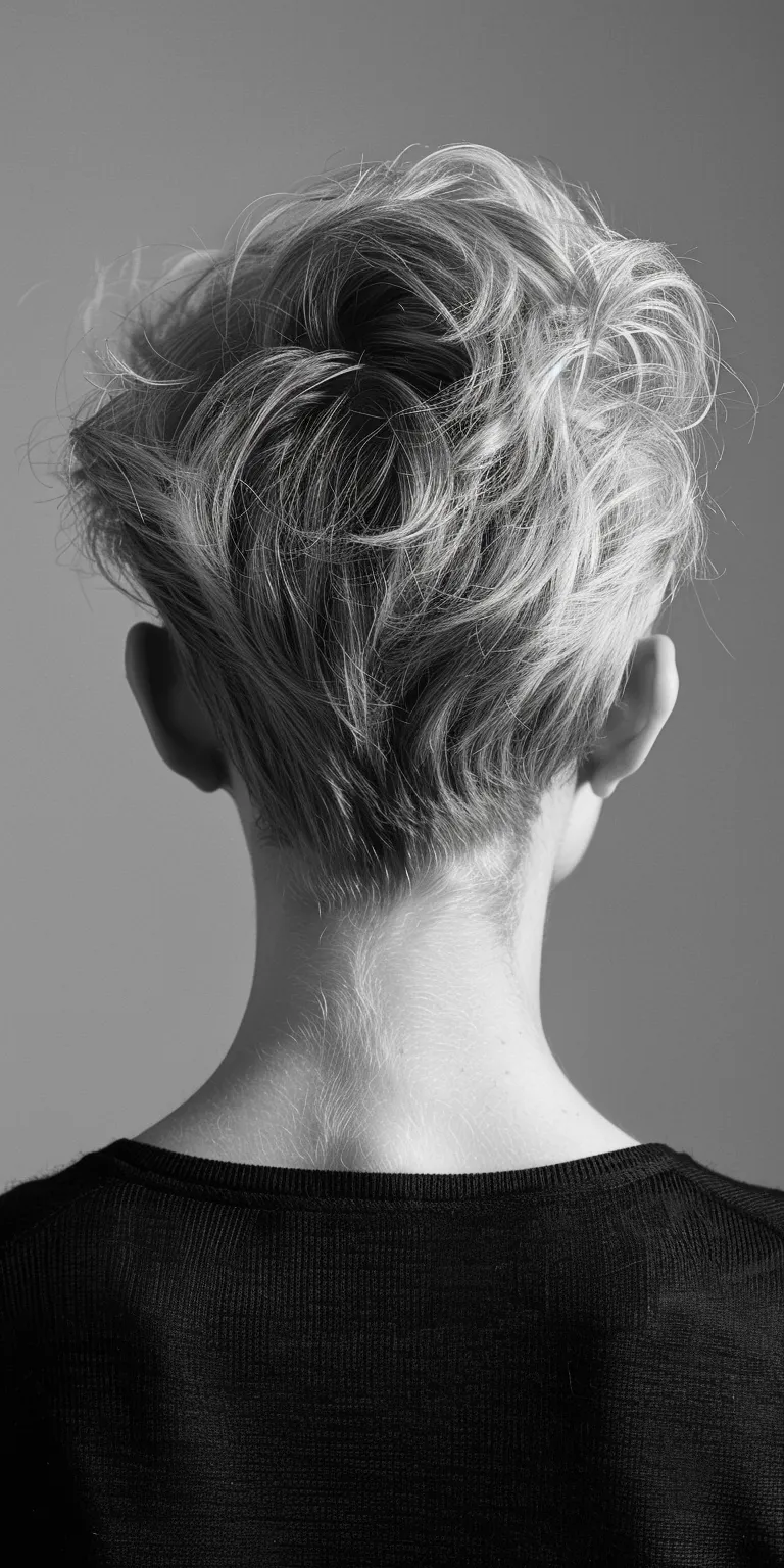 round face hairstyle man Asymmetric cut, Chignon, Updo, Short brush Pixie cut