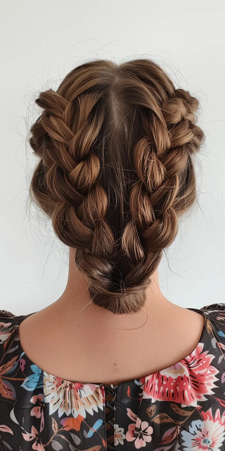 crown braid French braid, Waterfall braids, Updo, twist, Milkmaid