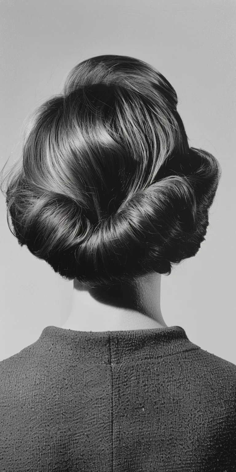 60's hairstyles Chignon, Updo, Finger wave, Bouffant, Pompadour