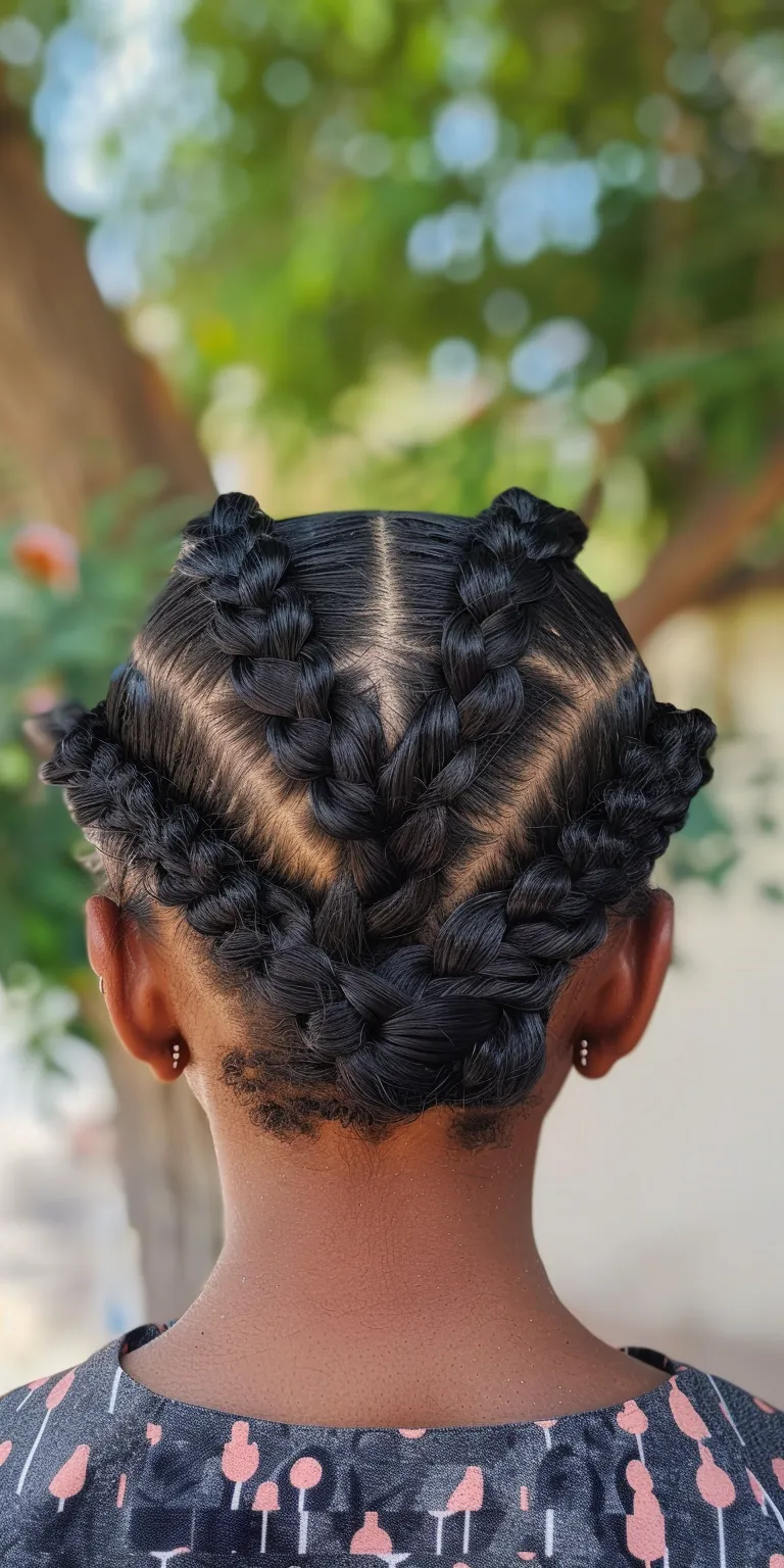 natural hair braid styles French twist, Waterfall braids, Hair twists, Finger wave, Updo