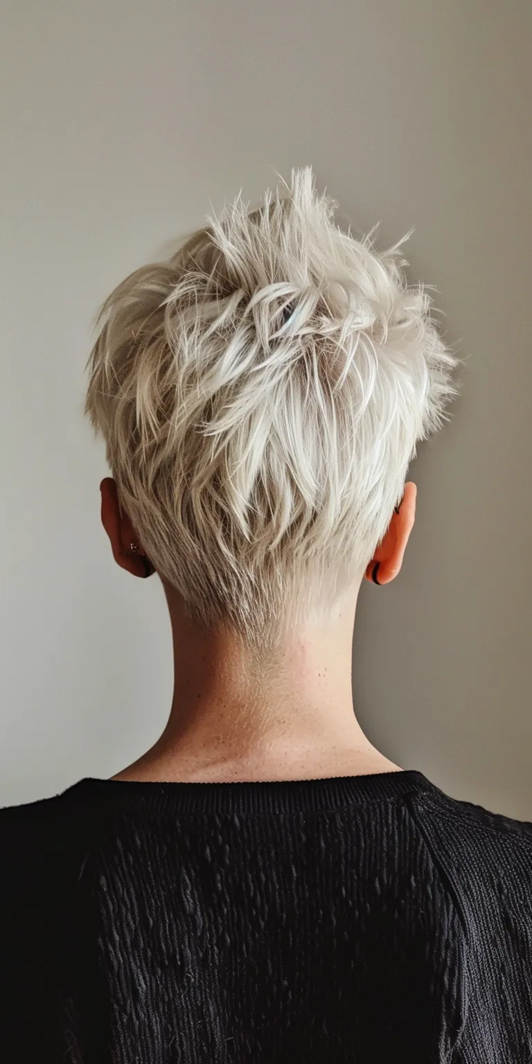 short choppy hairstyles Asymmetric cut, Pixie Short brush Digital perm, Pompadour