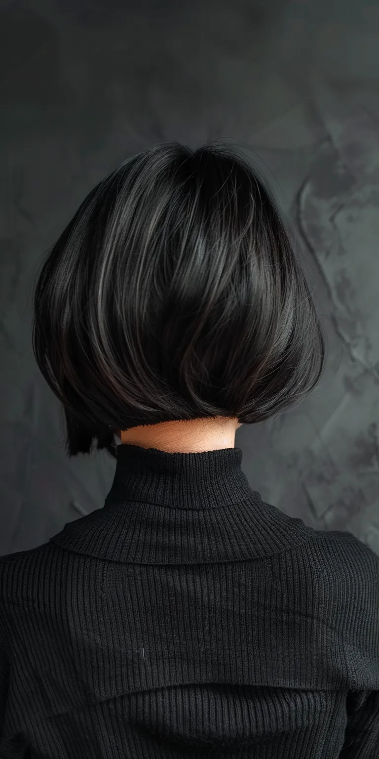 inverted bob hairstyles Asymmetric cut, Bob Japanese women's hairstyles, Short brush Professional cut