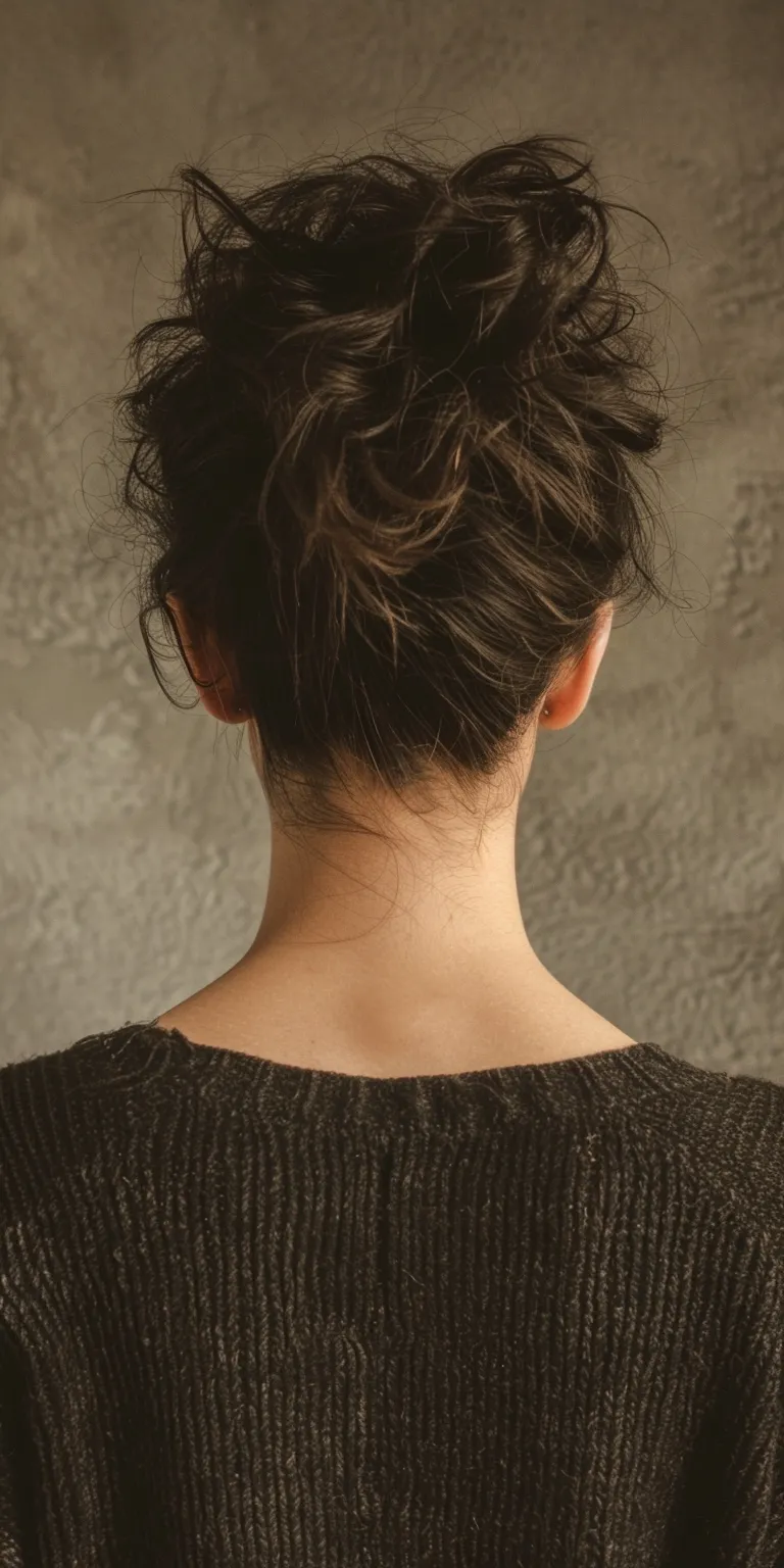 grunge hairstyles Chignon, Asymmetric cut, Updo, Layered hair, Japanese women's