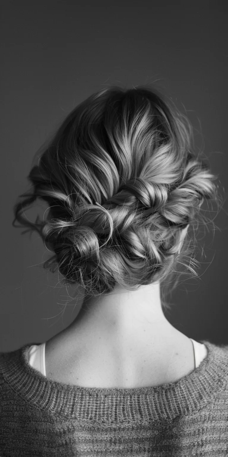 2000 hairstyles Chignon, Milkmaid braid, Updo, Waterfall braids, French braid