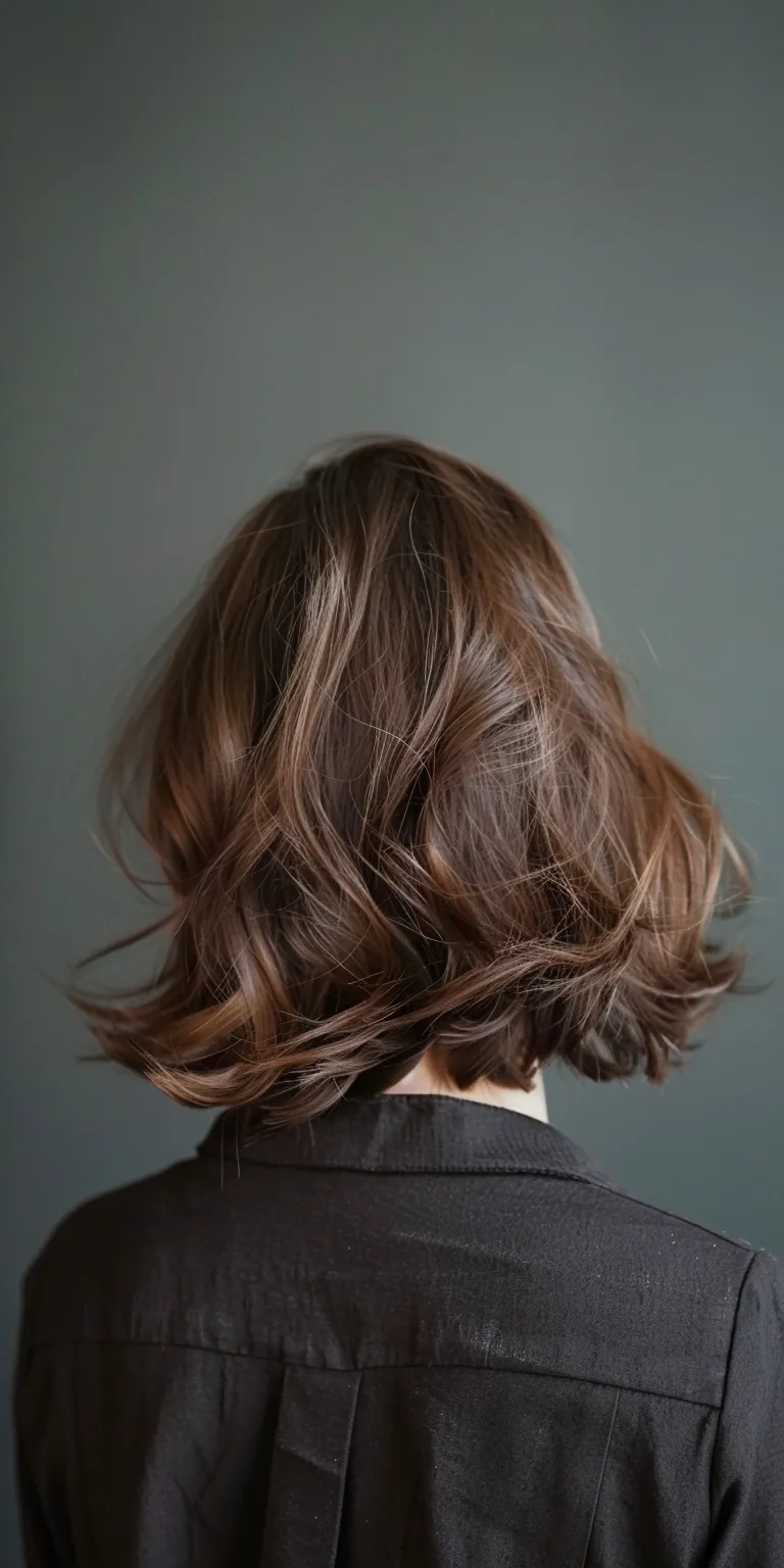 hairstyles for medium length hair Asymmetric cut, Layered hair, Digital perm, Professional Bob cut