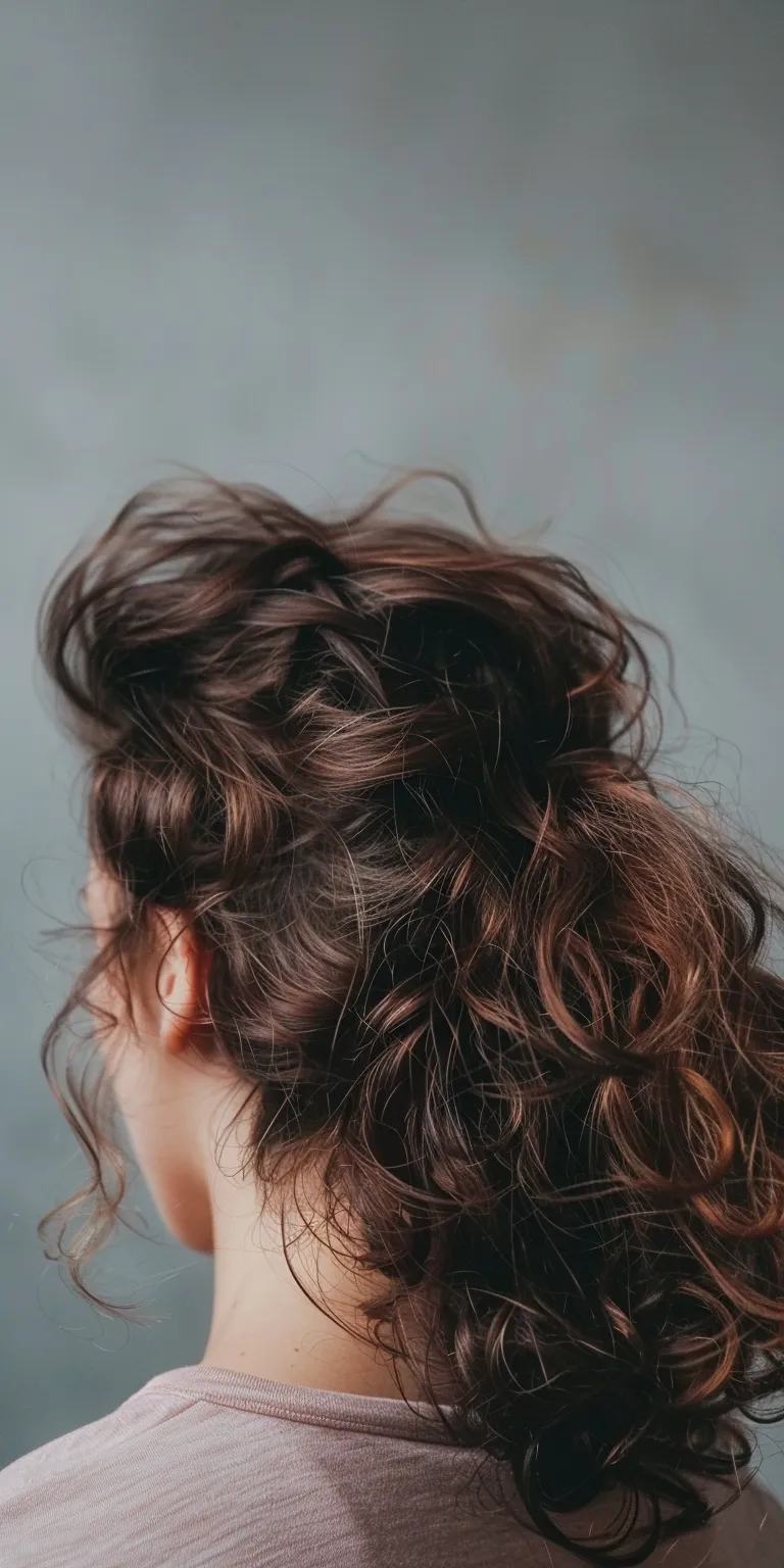 hairstyles for thick frizzy hair Updo, Chignon, Milkmaid braid, Layered hair, Japanese women's