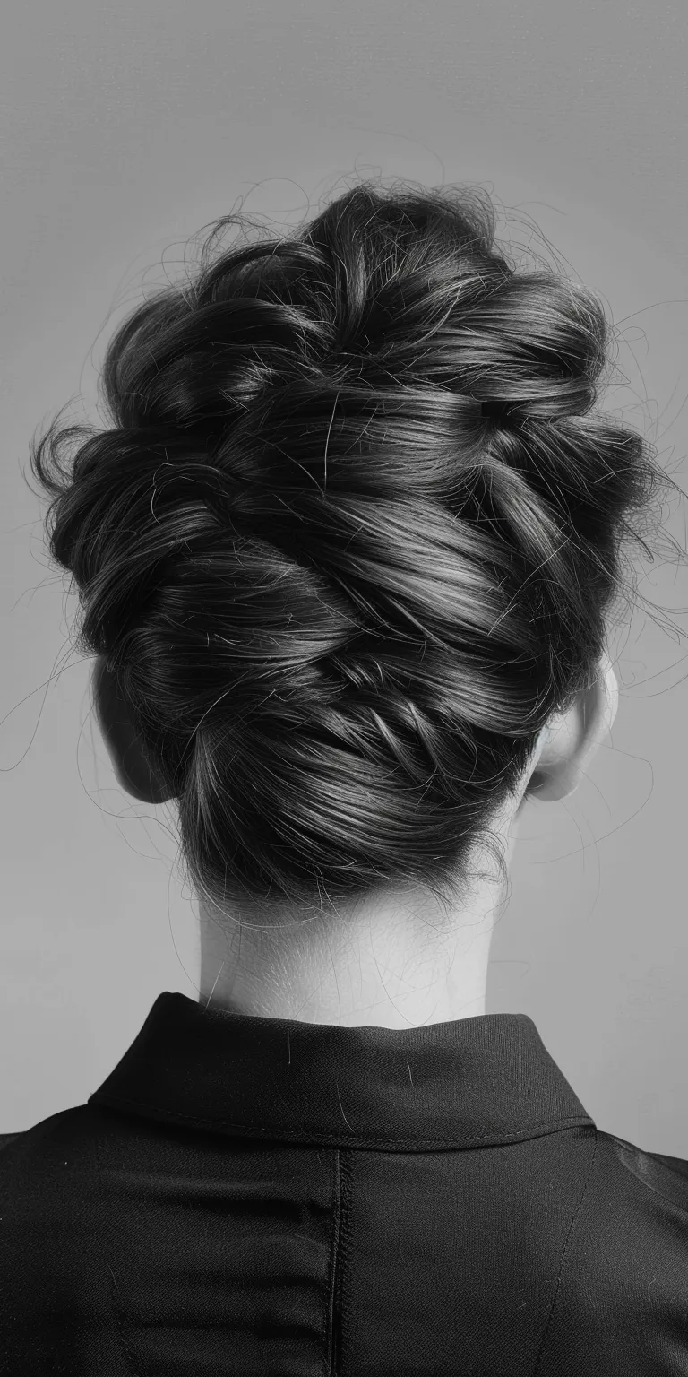 pomade hairstyle Chignon, Updo, French twist, braid, Milkmaid braid