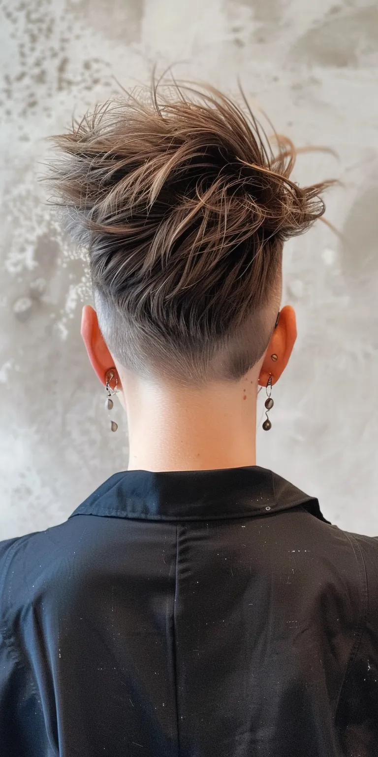 mid fade hairstyle Asymmetric cut, Updo, French twist, Pompadour, Mohawk