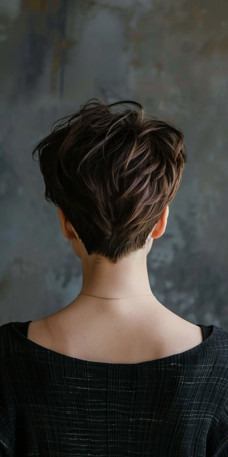 short hairstyles for thick hair Asymmetric cut, Updo, Pixie Short brush Digital perm