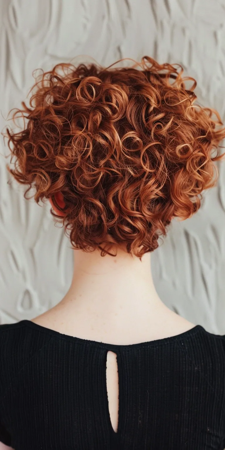 short haircuts for curly hair Digital perm, Ringlets, Asymmetric cut, Curly hair, Feathered